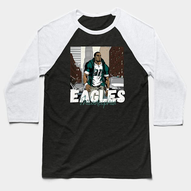 Philadelphia eagles football player graphic design cartoon style beautiful artwork Baseball T-Shirt by Nasromaystro